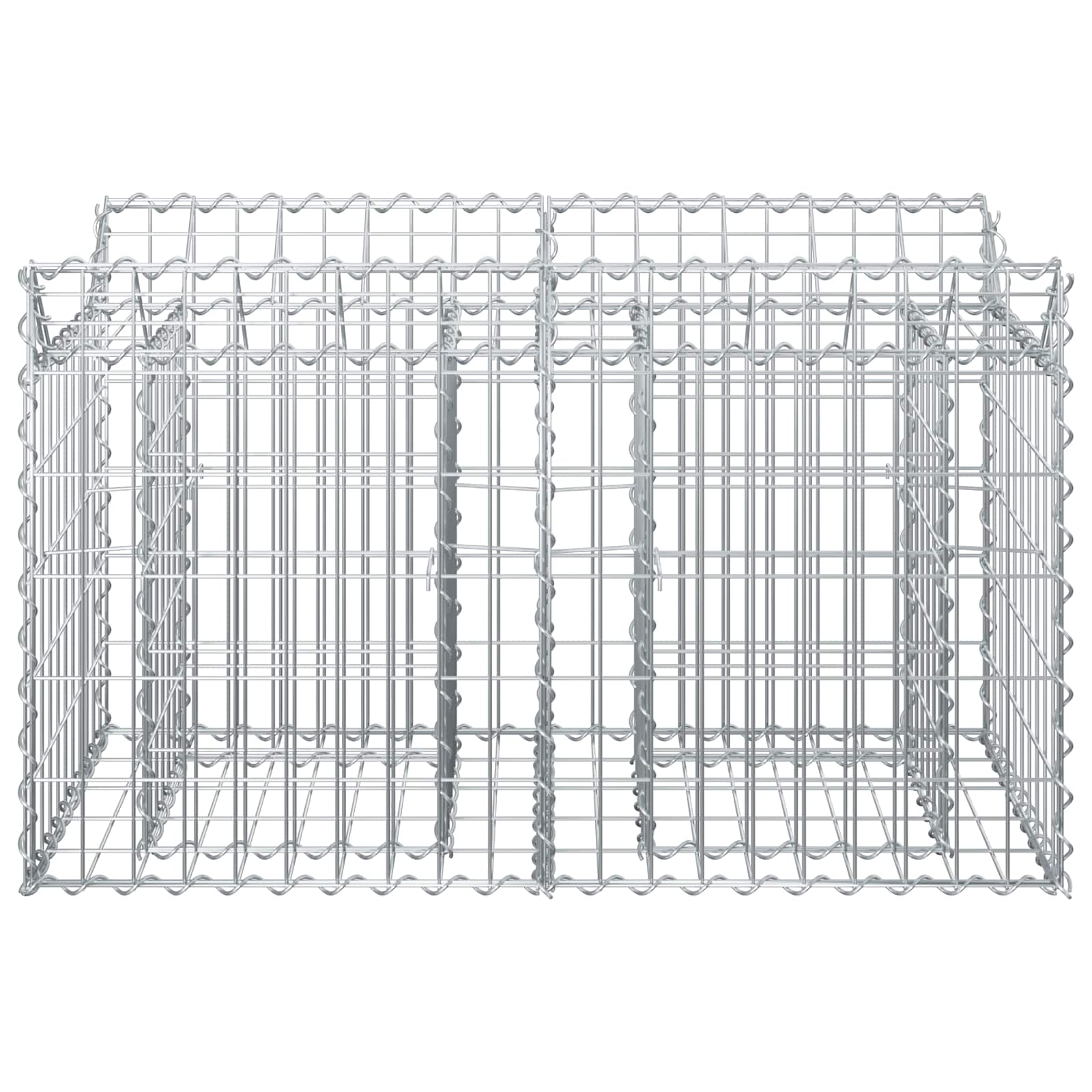 Gabionen-Hochbeet 2 pcs Silber