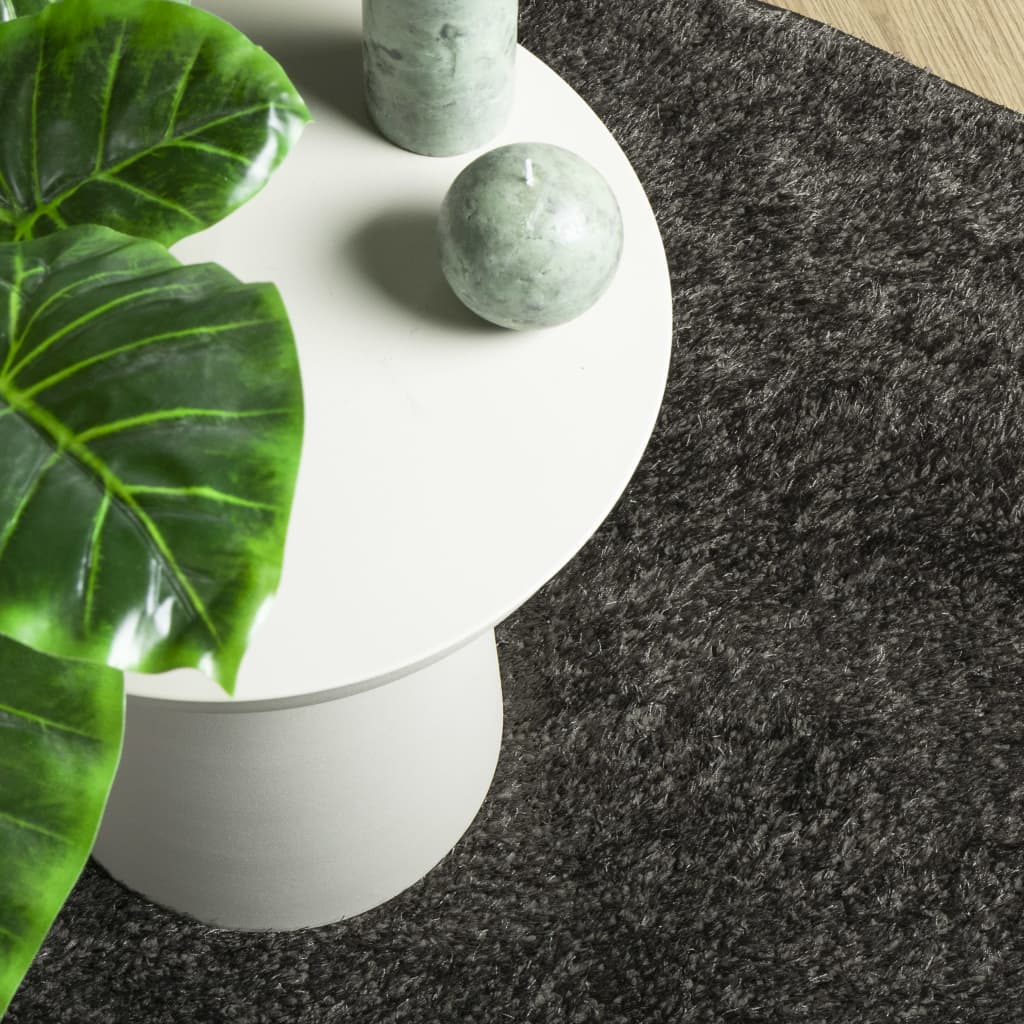 Teppich ISTAN Hochflor Glänzend Anthrazit 100x200 cm
