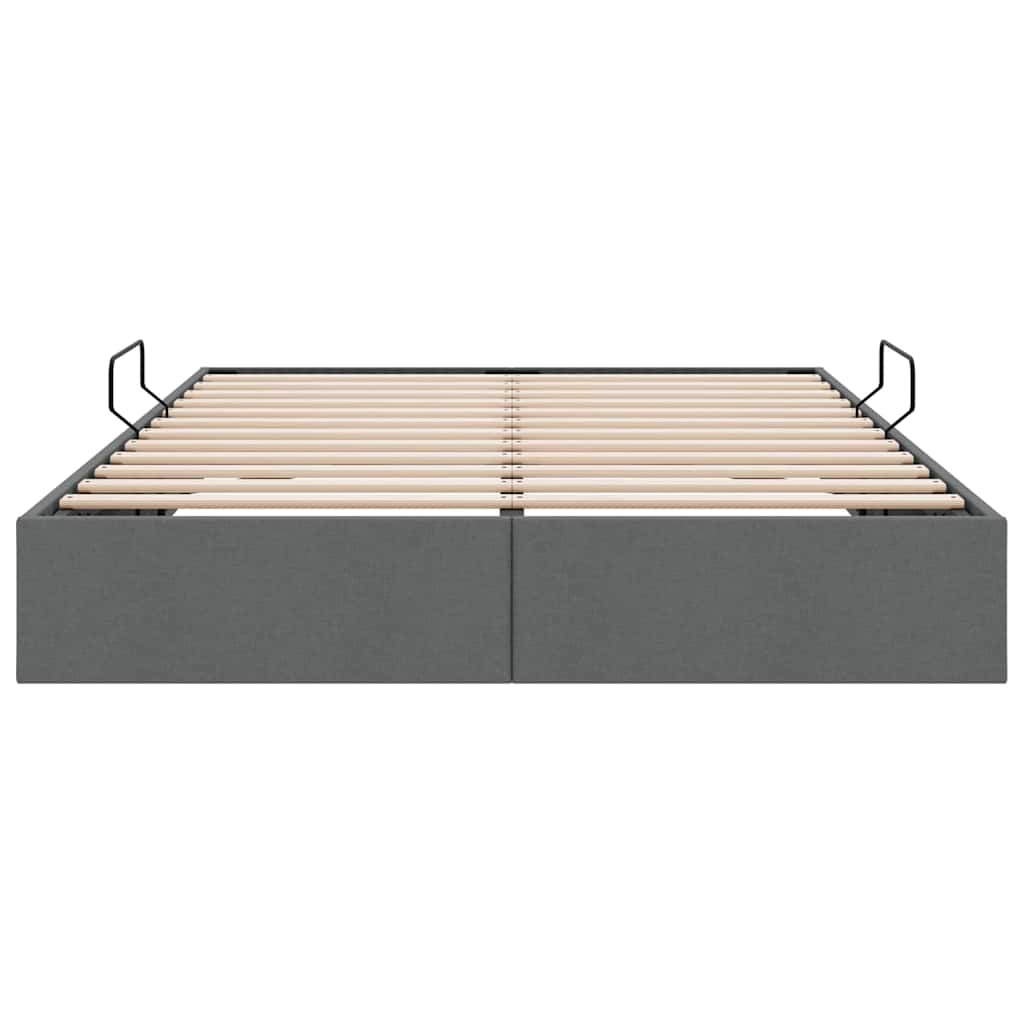 Aufbewahrungsbett mit Matratze Hellgrau 203 x 100 cm Stoff