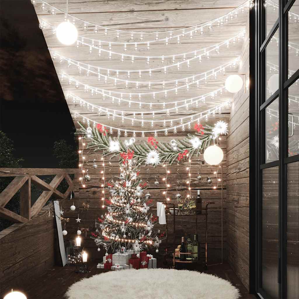 Lichterkette Kugeln 20 m 200 LED Warmweiß 8 Funktionen