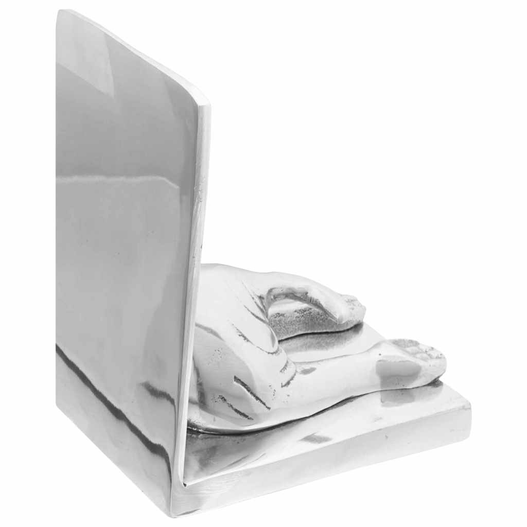 Buchstützen 2 pcs Silber 12 x 9 x 19 cm Aluminium