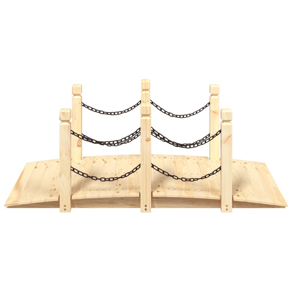 Gartenbrücke mit Geländer 150x67x56 cm Massivholz Fichte