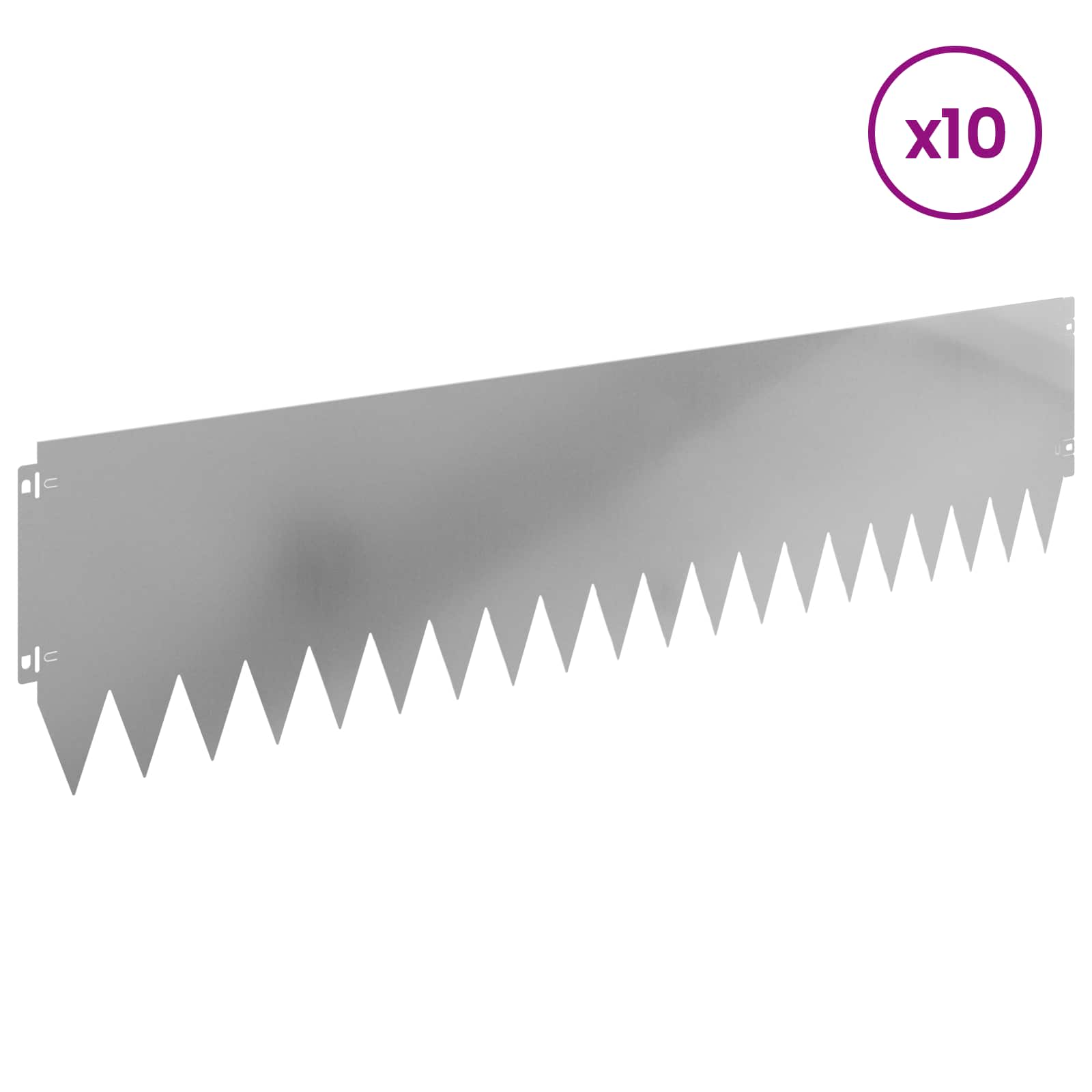 Raseneinfassung 10 pcs 103 x 10 cm Stahl Schwarz