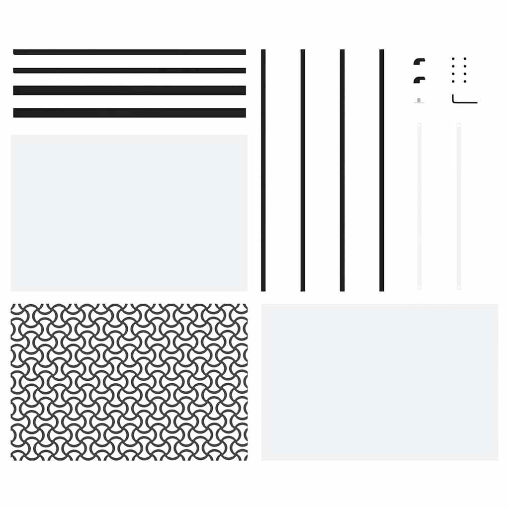 Schiebetür 3-teilig ESG-Glas und Aluminium 76x205 cm Schwarz