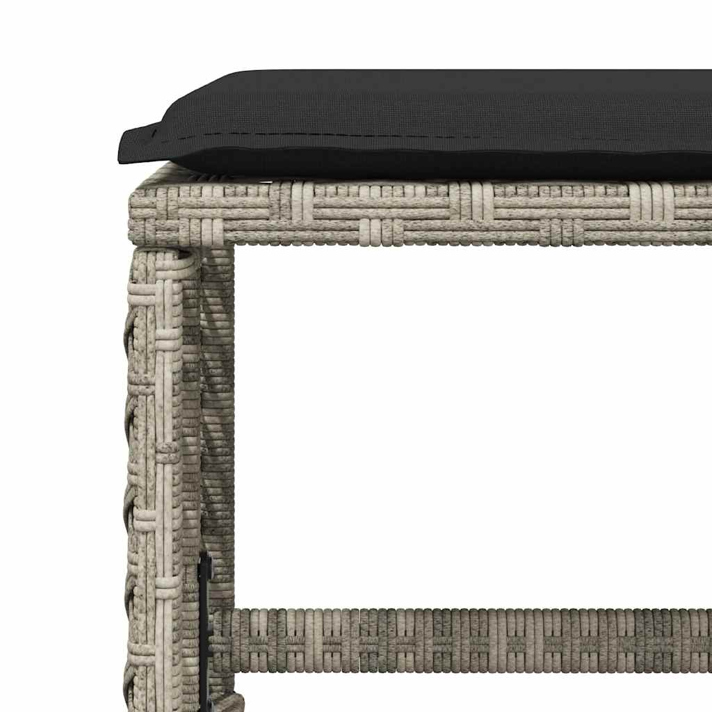 Gartenhocker mit Kissen 4 Stk. Schwarz 41x41x36 cm Poly Rattan