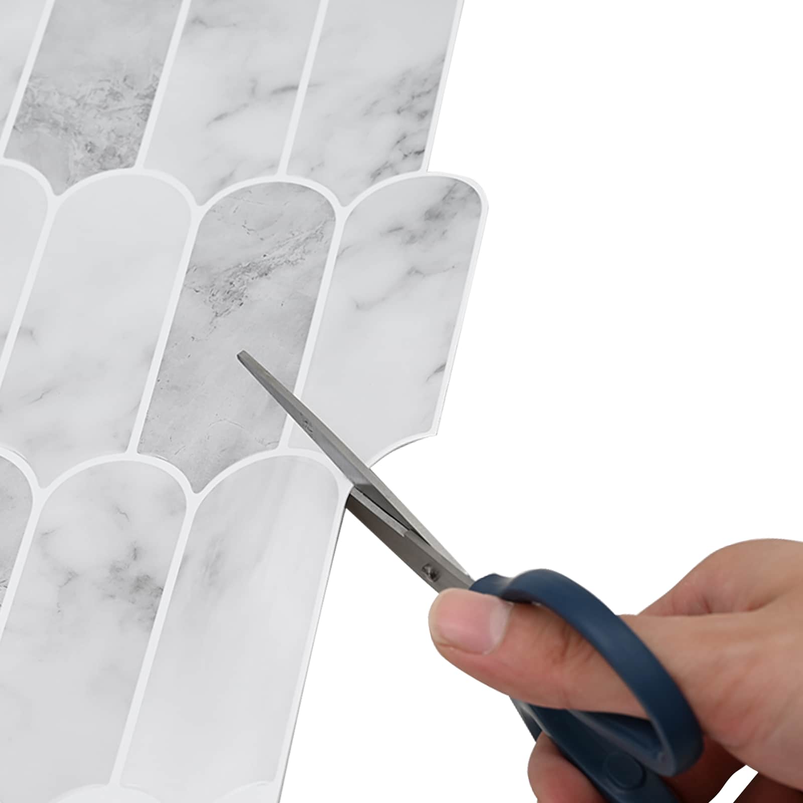 Federfliese 10 pcs Grau Marmor 30 x 30 cm Polyurethan und PET