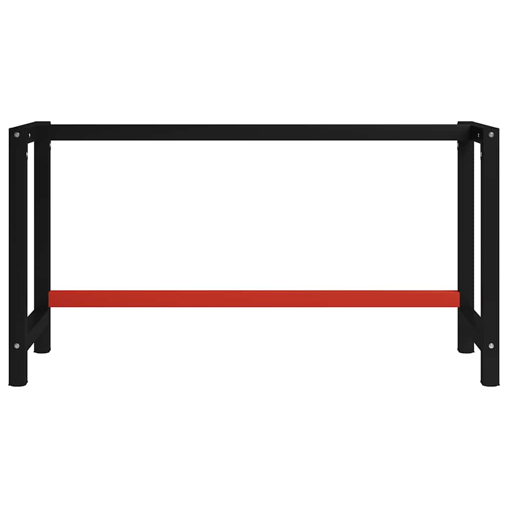 Werkbankgestell Metall 80x57x79 cm Schwarz und Rot