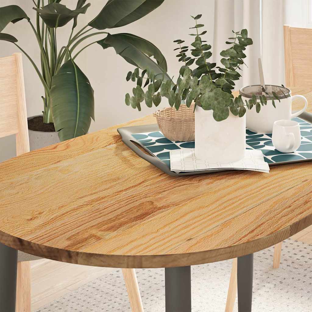 Tischplatte 80x40x2 cm Massivholz Eiche Oval