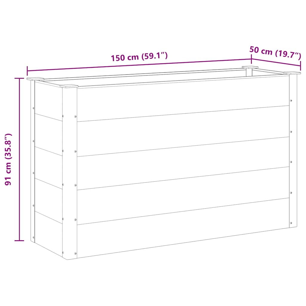 Garten-Hochbeet 200x50x54 cm WPC Grau