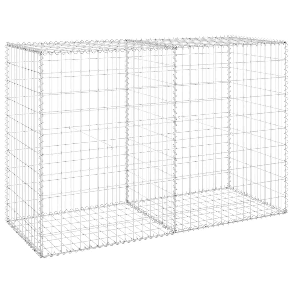 Gabionenwand mit Abdeckung Verzinkter Stahl 60x30x100 cm