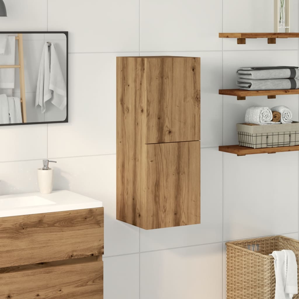 Badezimmerschrank Weiß 30x30x80 cm Holzwerkstoff