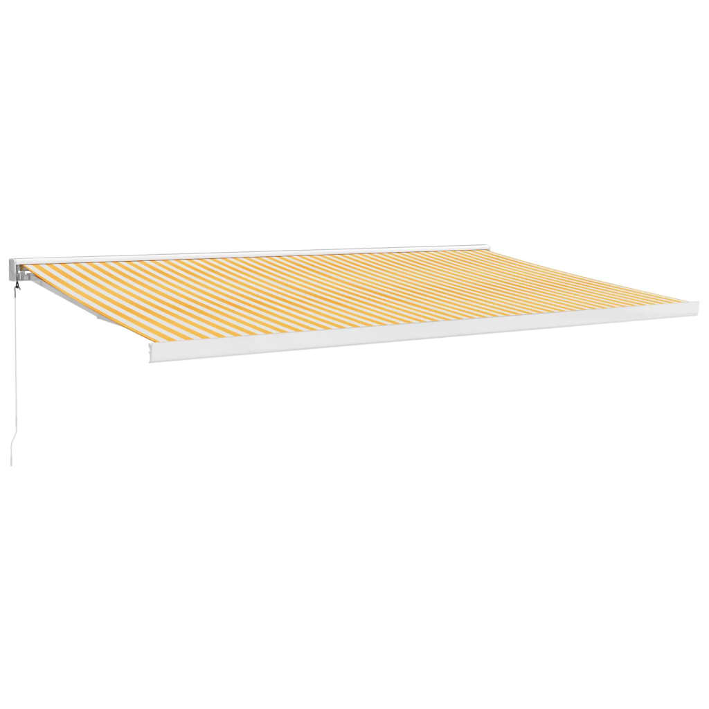 Markise Einziehbar Blau und Weiß 4x3 m Stoff und Aluminium