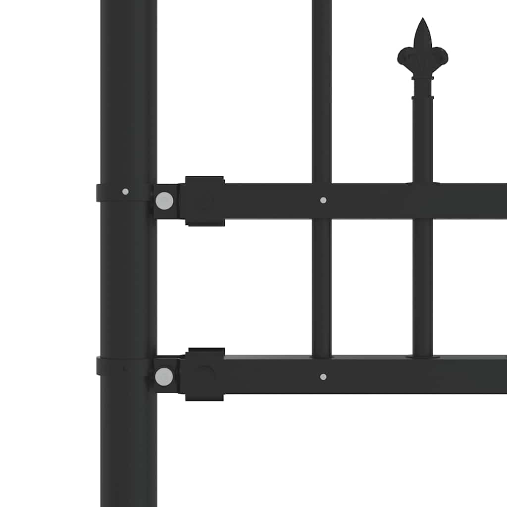 Gartenzaun KAMPEN mit Speerspitze Schwarz 240 x 75 cm Stahl