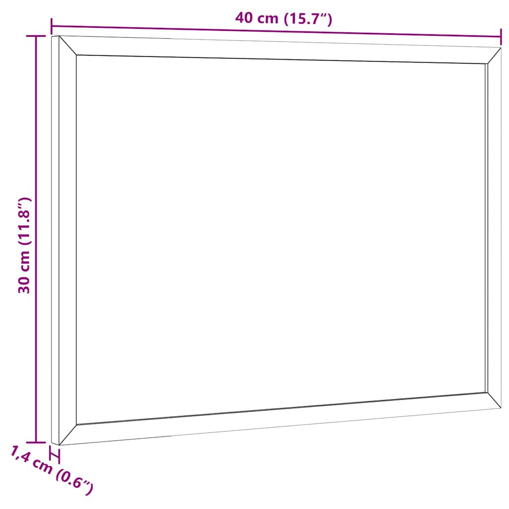Magnetisches Whiteboard mit massivem Kiefernholzrahmen 40x30 cm
