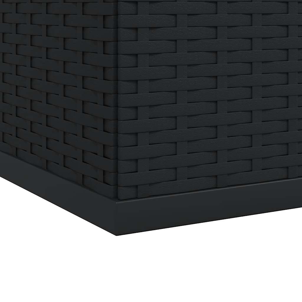 Garten-Kissenbox PE Rattan 100x49x103,5 cm Schwarz