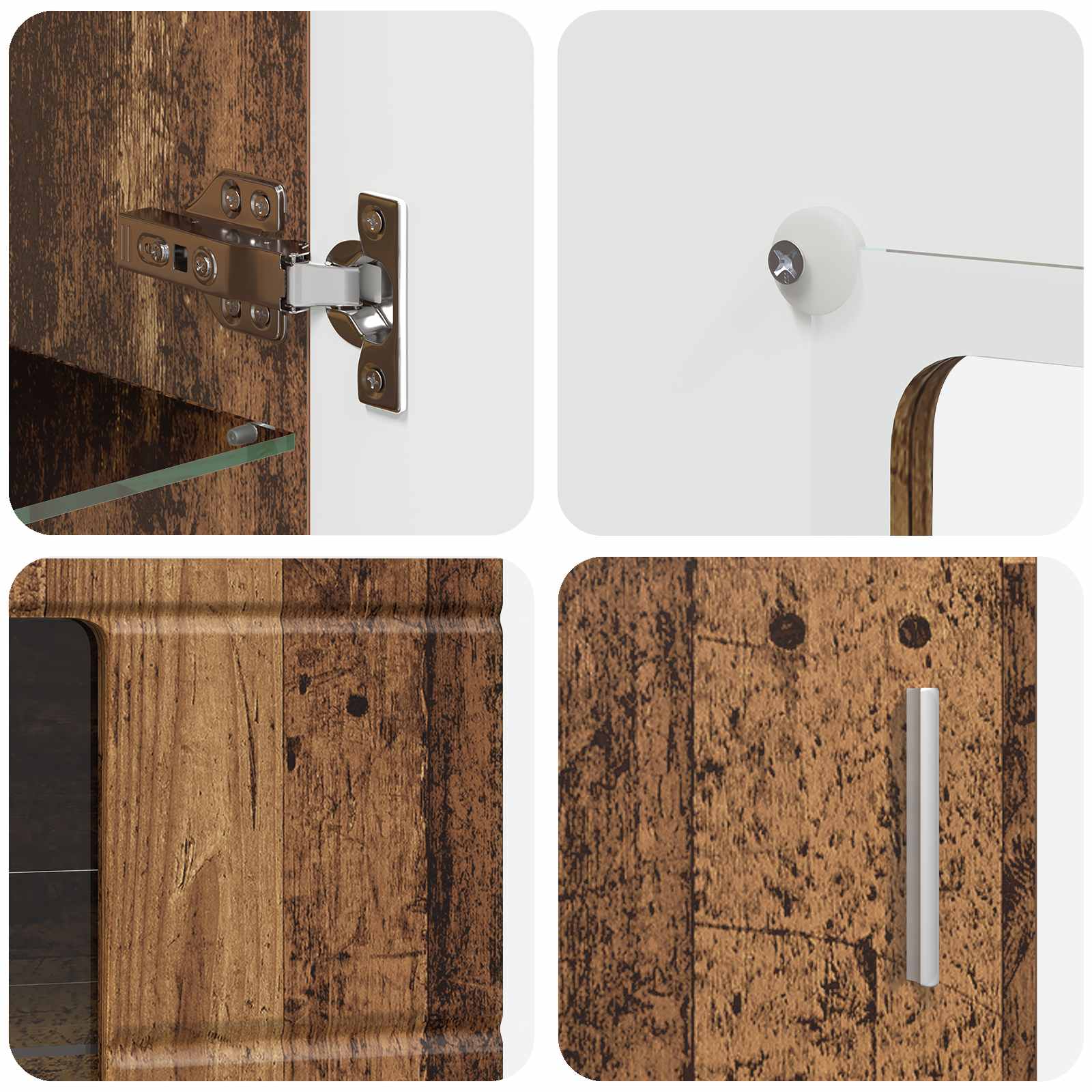 Highboard mit Regal FLORIN Weiß 60 x 35 x 182 cm Holzwerkstoff