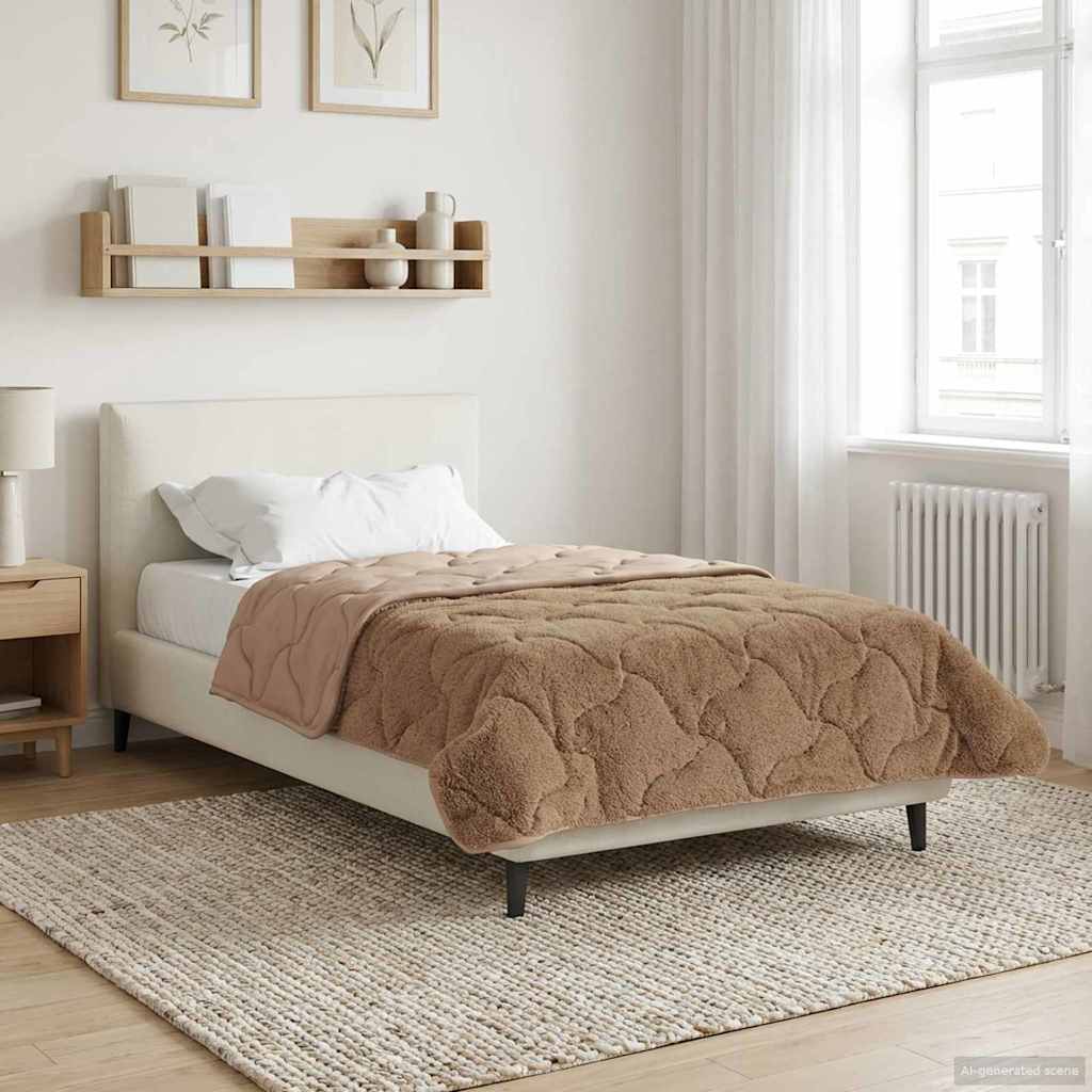 Sommerdecke Anthrazit 135 x 200 cm Mikrofaser und Teddy-Fleece