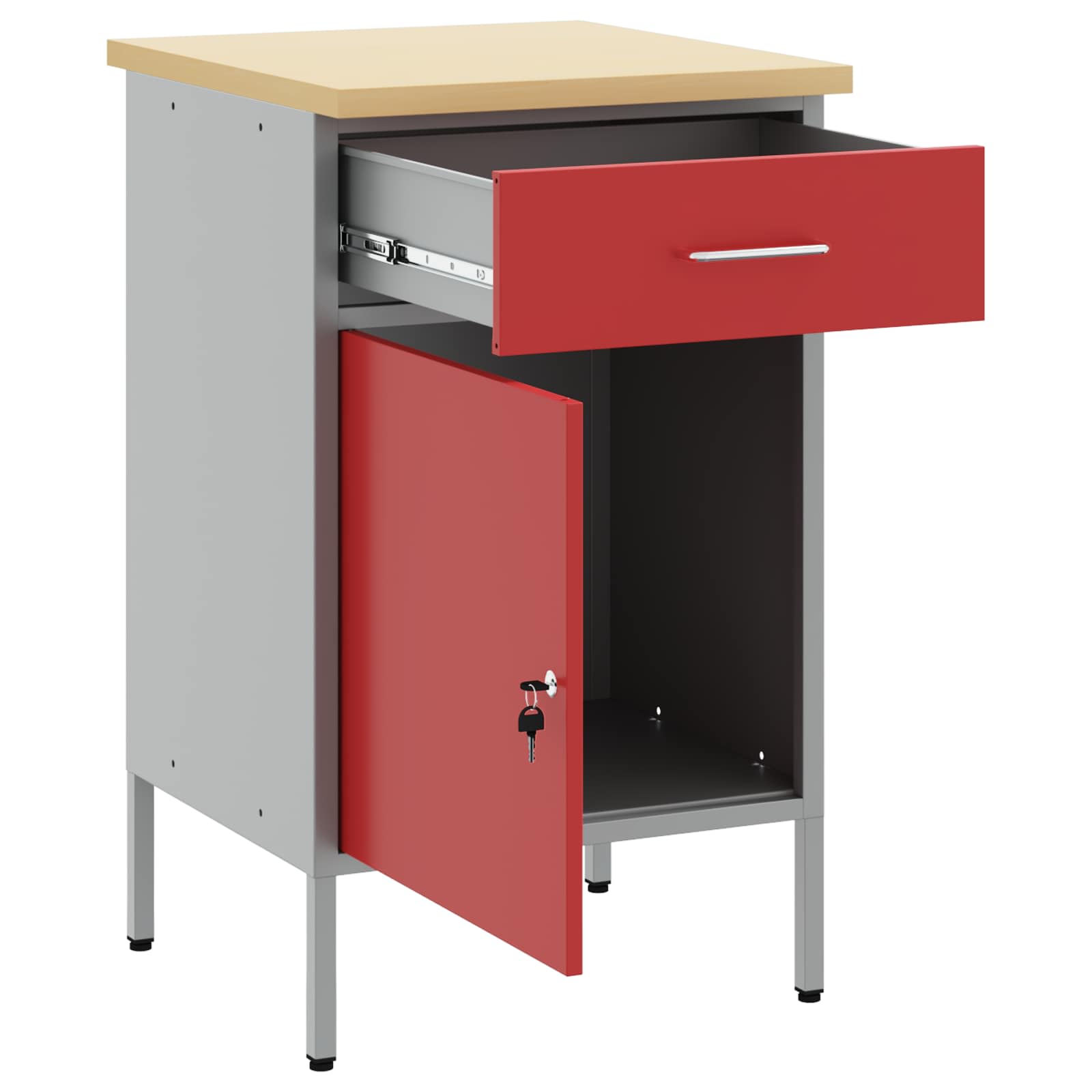 Werkbank mit Schubladen Schwarz und Grau 50 x 55 x 85 cm