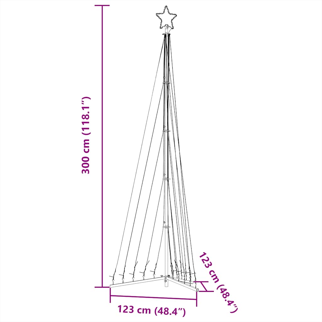 LED Weihnachtsbaum 339 LEDs Warmweiß 187 cm