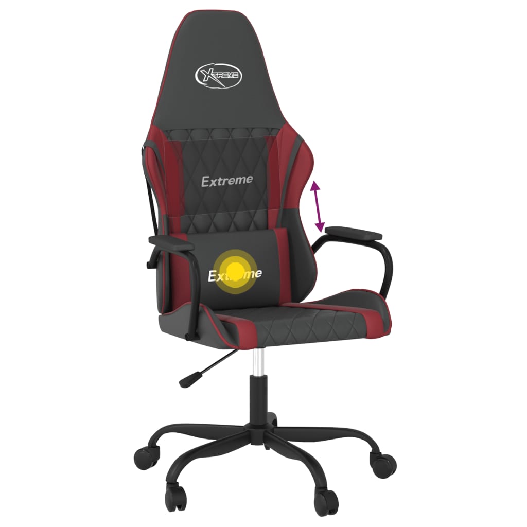 Gaming-Stuhl mit Massagefunktion Schwarz und Blau Kunstleder