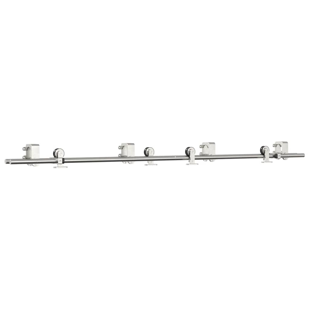 Schiebetür-Beschlagsatz 183 cm Edelstahl Silbern
