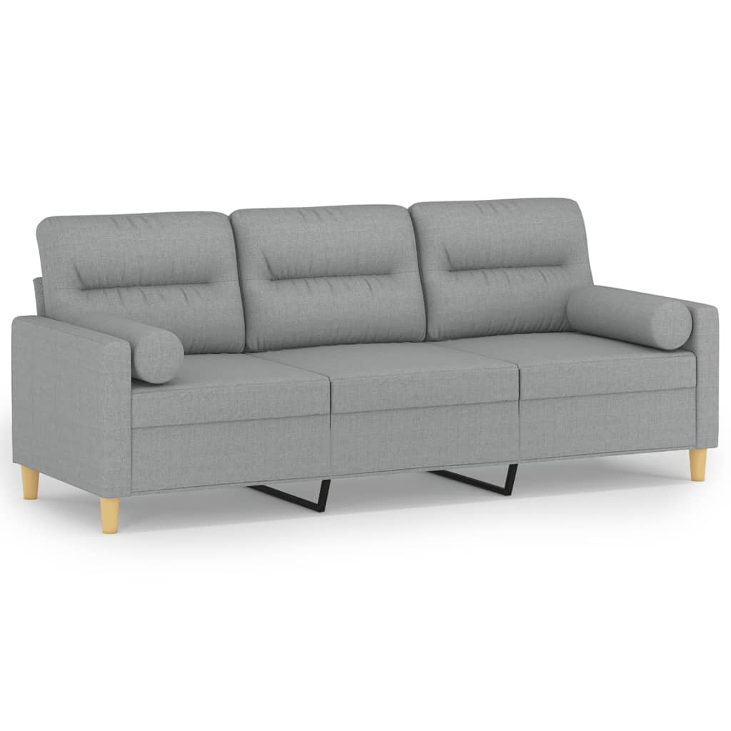 2-Sitzer-Sofa mit Zierkissen Braun 120 cm Stoff