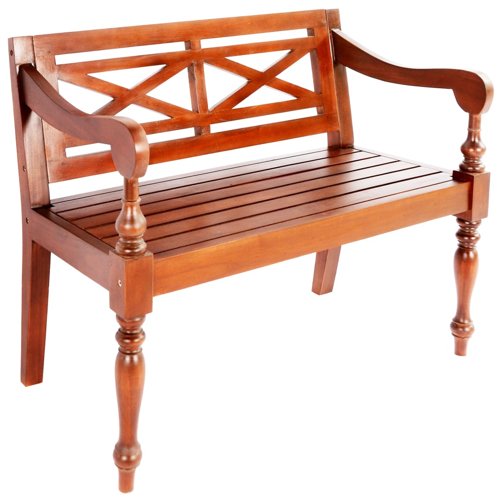 Batavia-Sitzbank 98 cm Mahagoni Massivholz Weiß