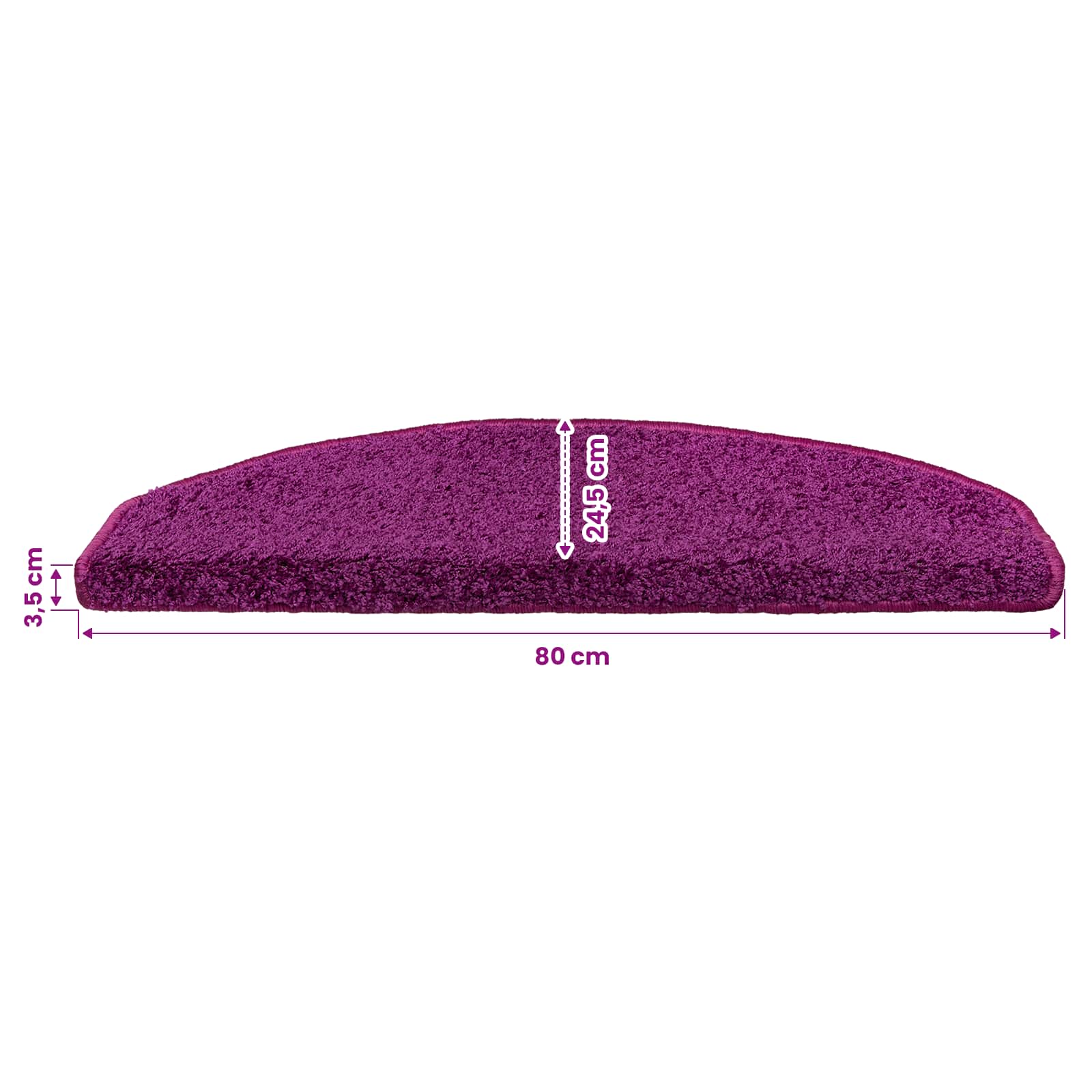 Stufenmatten 15 Stk. 56x17x3 cm Grau Halbrund