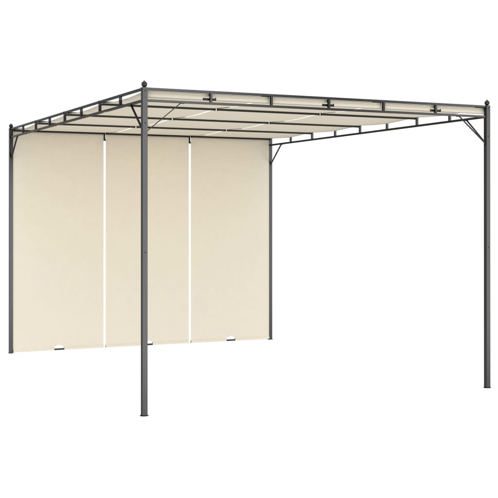 Pavillon 4 x 3 x 2,3 m Grün Polyester und Stahl