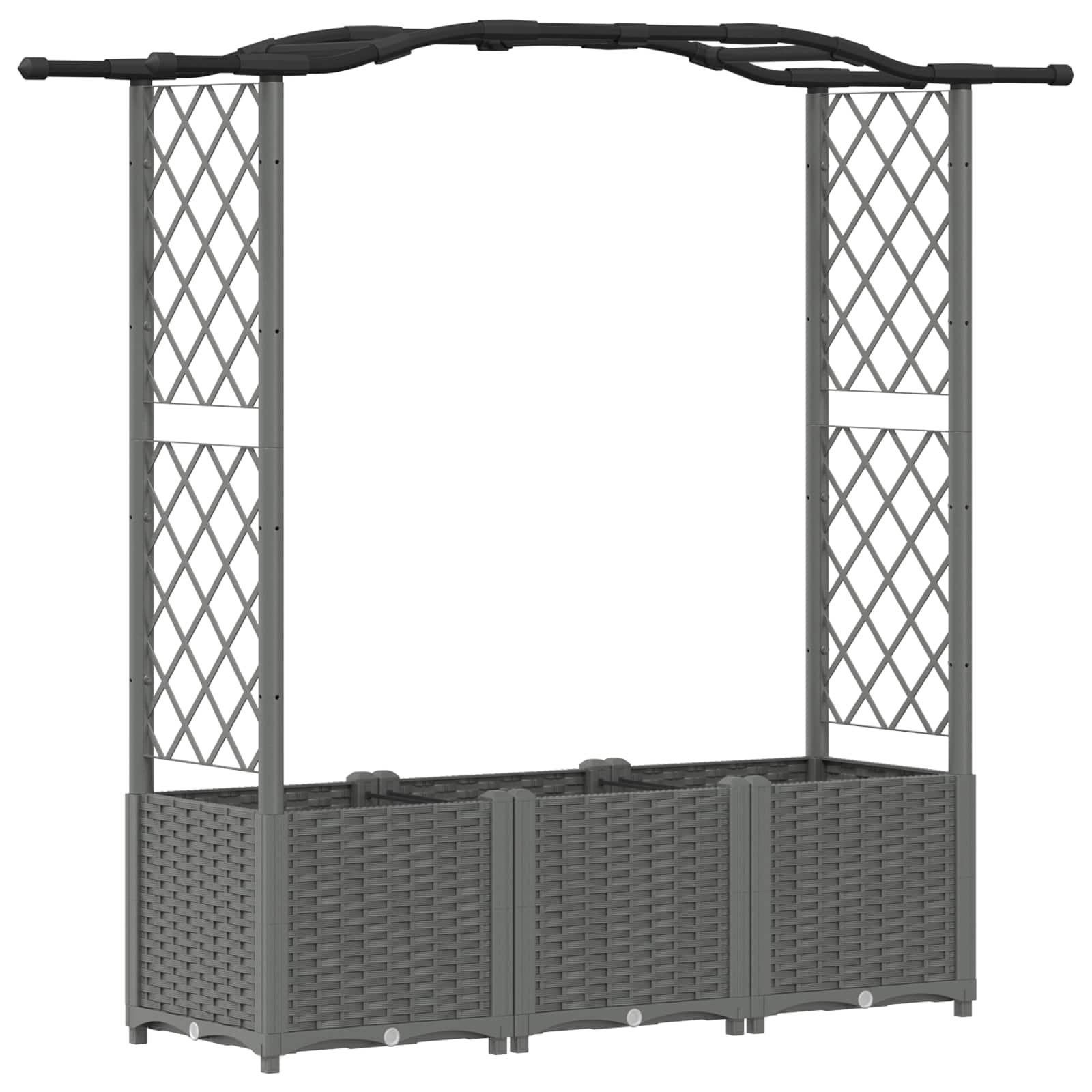 Hochbeet mit Rankgitter und Dach Braun 124 x 40 x 123 cm PP