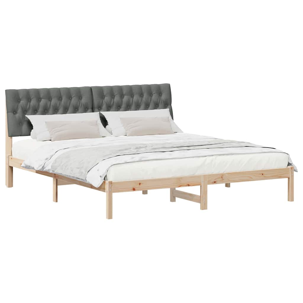 Bettgestell mit gepolstertem Kopfteil Braun 200 x 200 cm