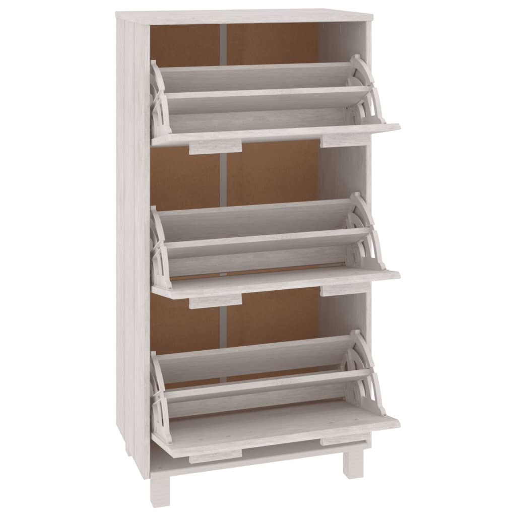 Schuhschrank HAMAR Honigbraun 59,5x35x117 cm Massivholz Kiefer