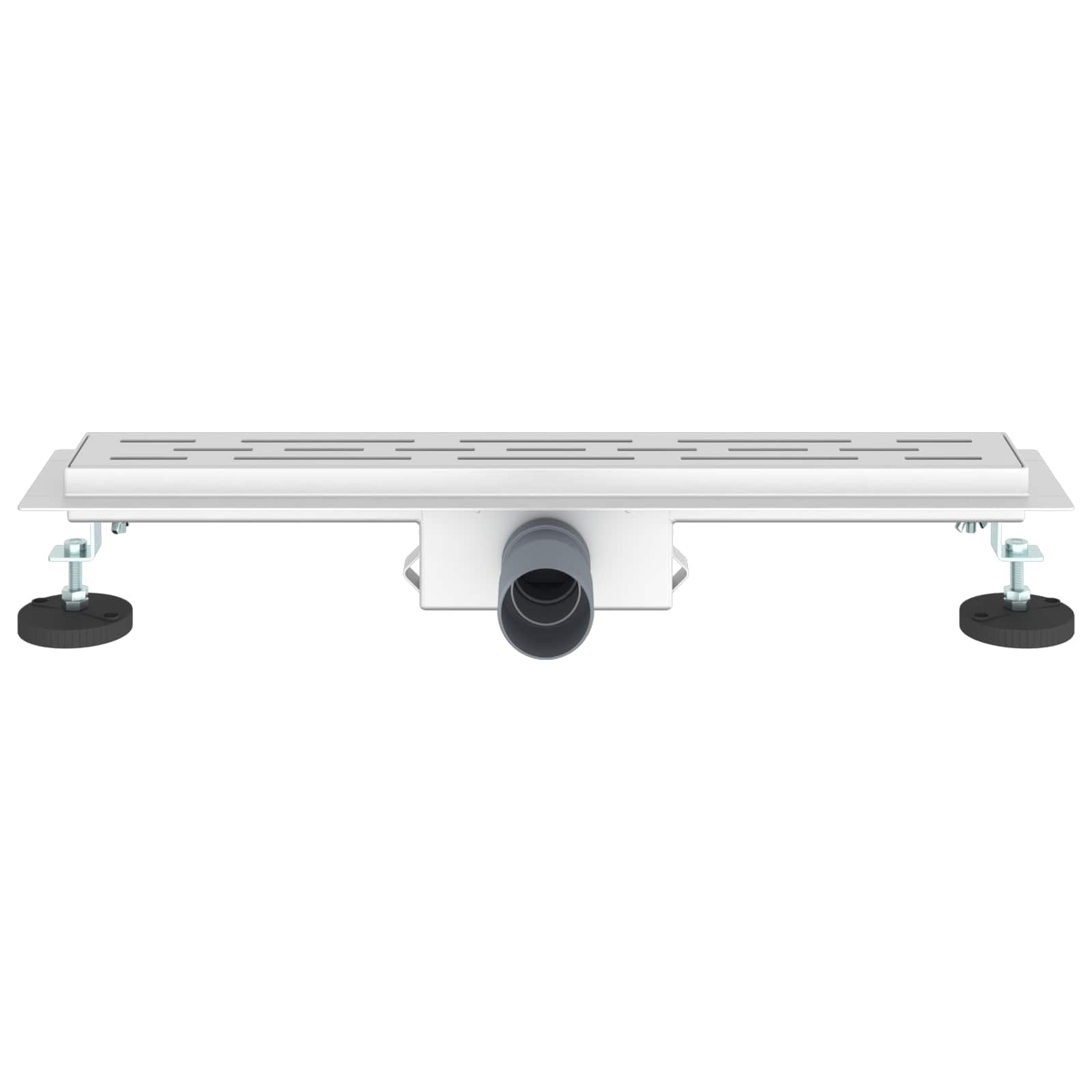 Duschabfluss mit Glasabdeckung Schwarz 50 cm Edelstahl 304