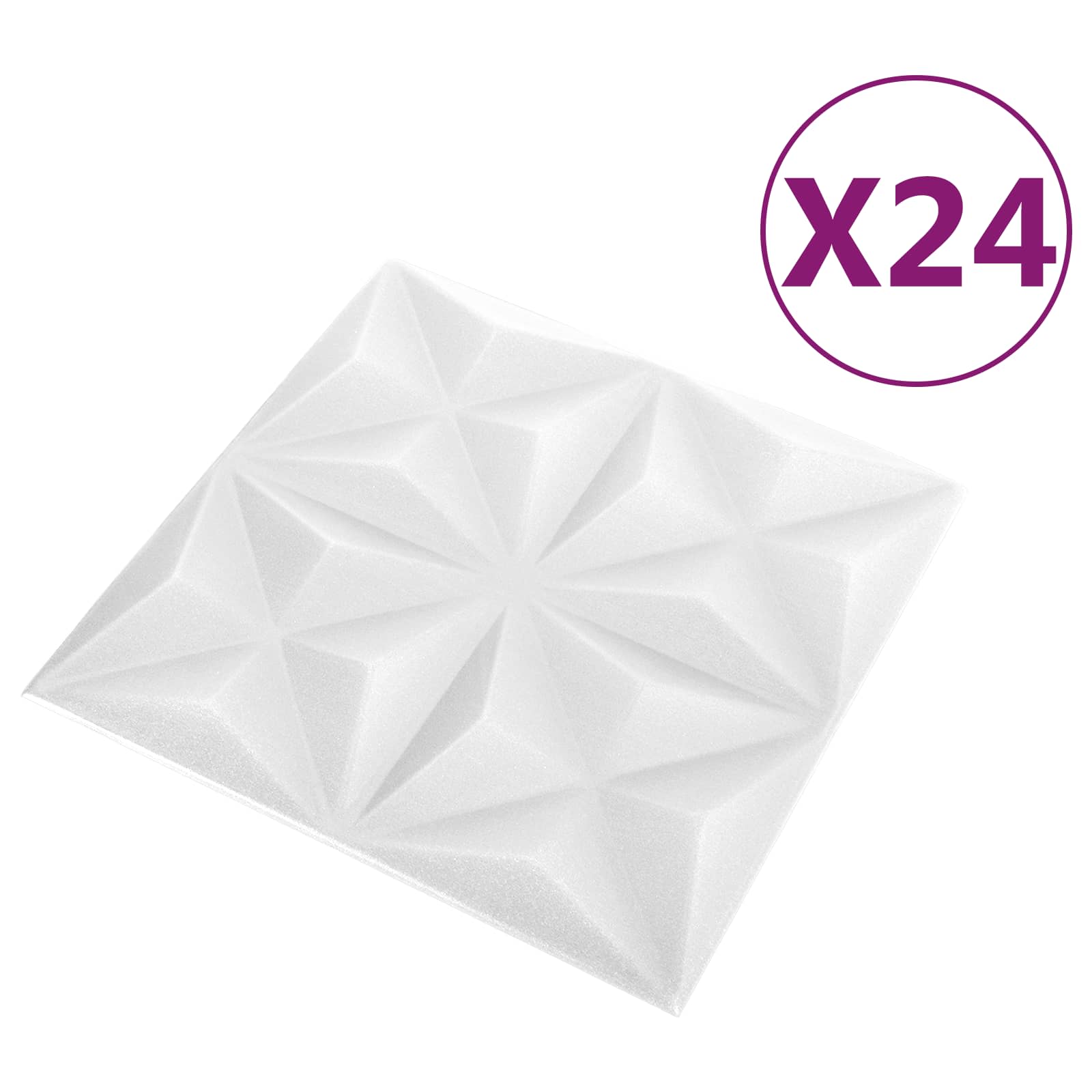 Wandpaneele 12 pcs Diamant Weiß 50 x 50 cm XPS Schaum