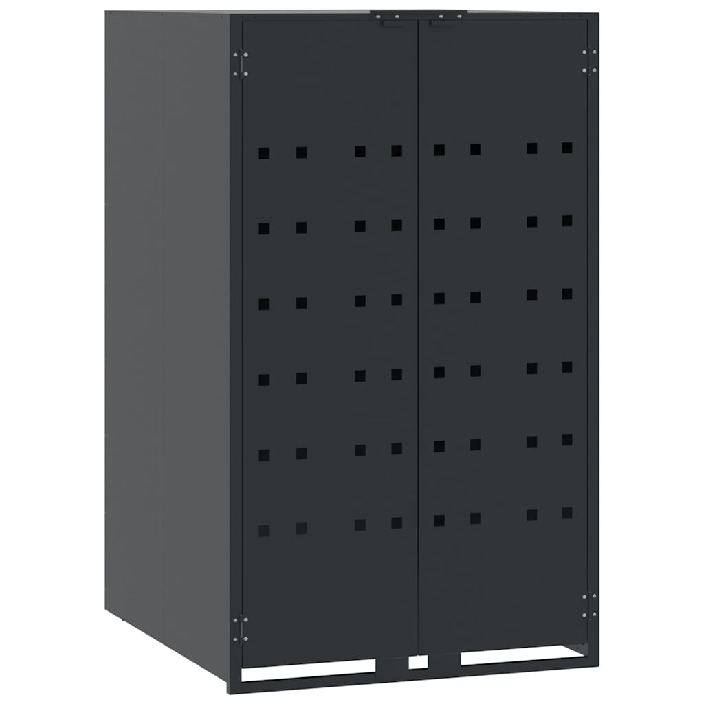 Mülltonnenbox für 2 Tonnen Schwarz 138x79x117 cm Stahl
