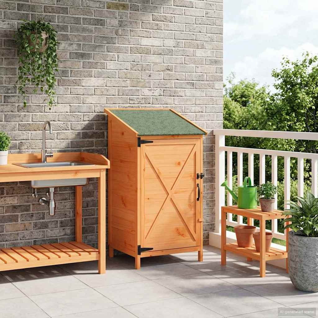 Gartenschuppen Natur 59,5 x 56 x 113,5 cm Massivholz aus Fichte