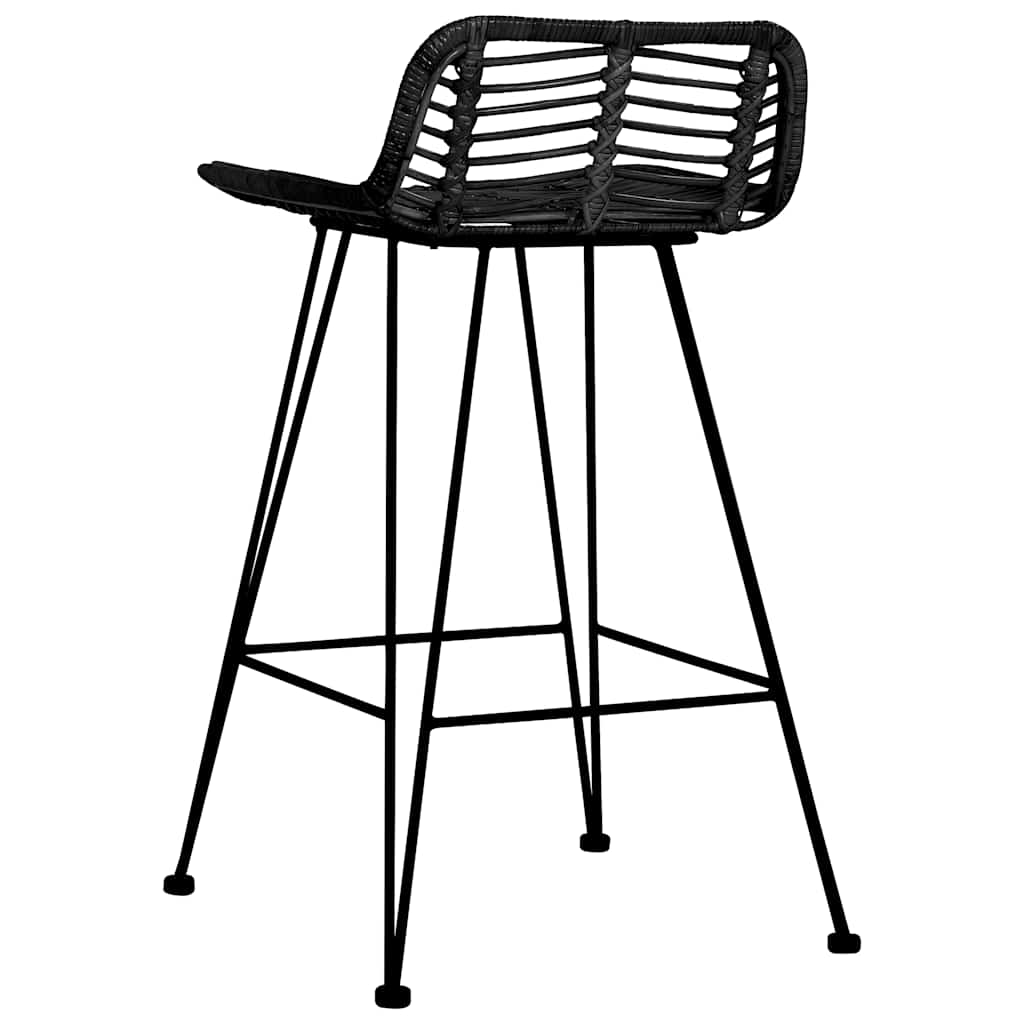 Barhocker 2 Stk. Rattan Natur