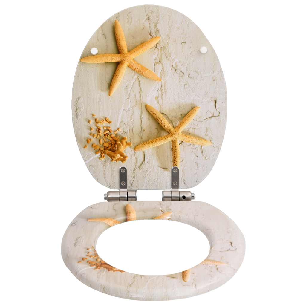Toilettensitz MDF Deckel Schlichtes Design Weiß