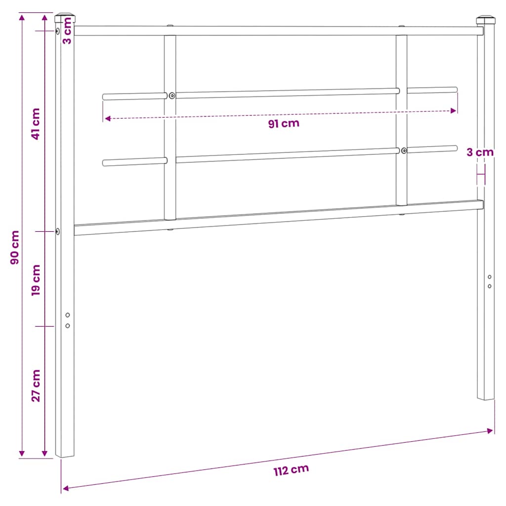 Ersatz-Kopfteil Metall Weiß 100 cm