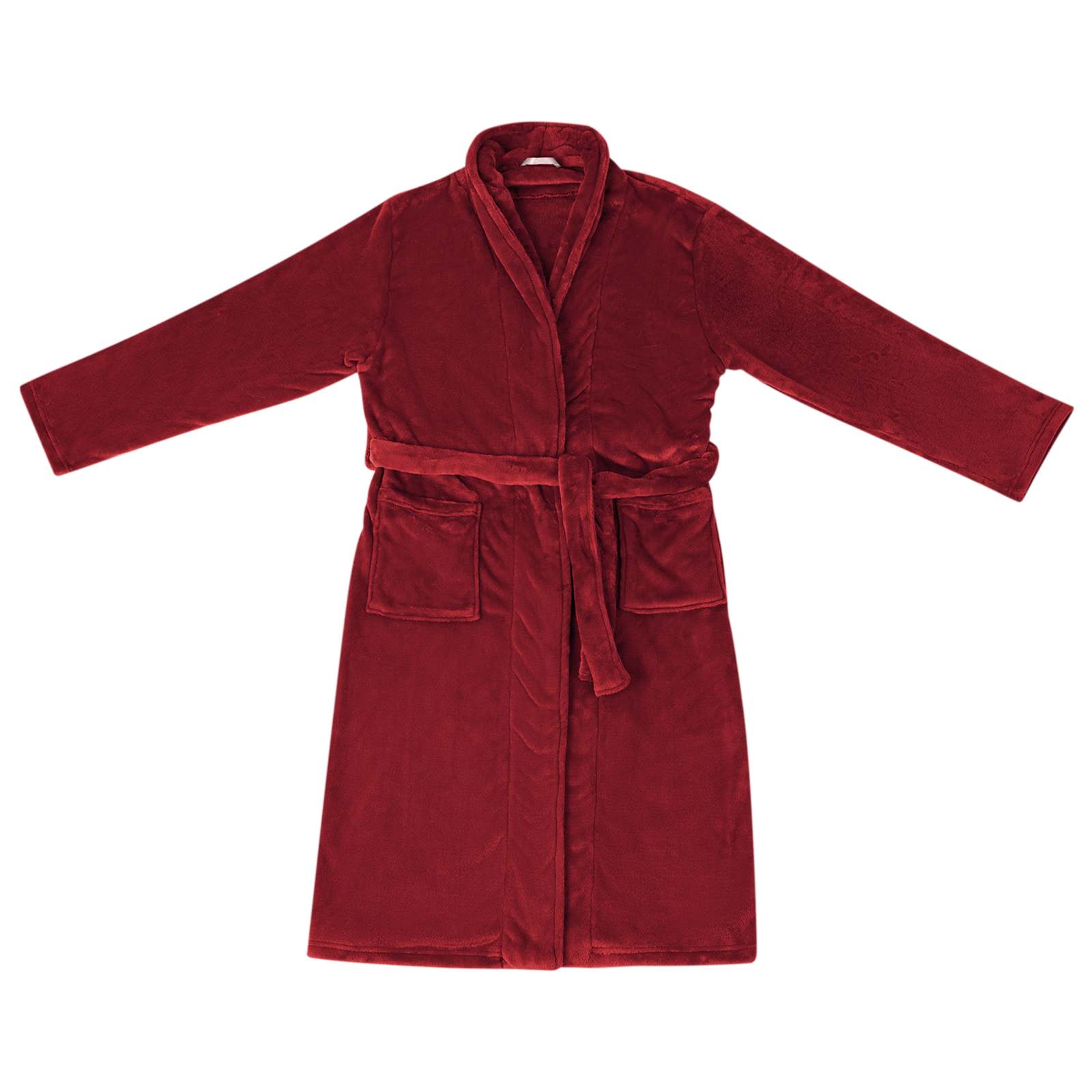 Bademantel ohne Kapuze Beige S Flanell