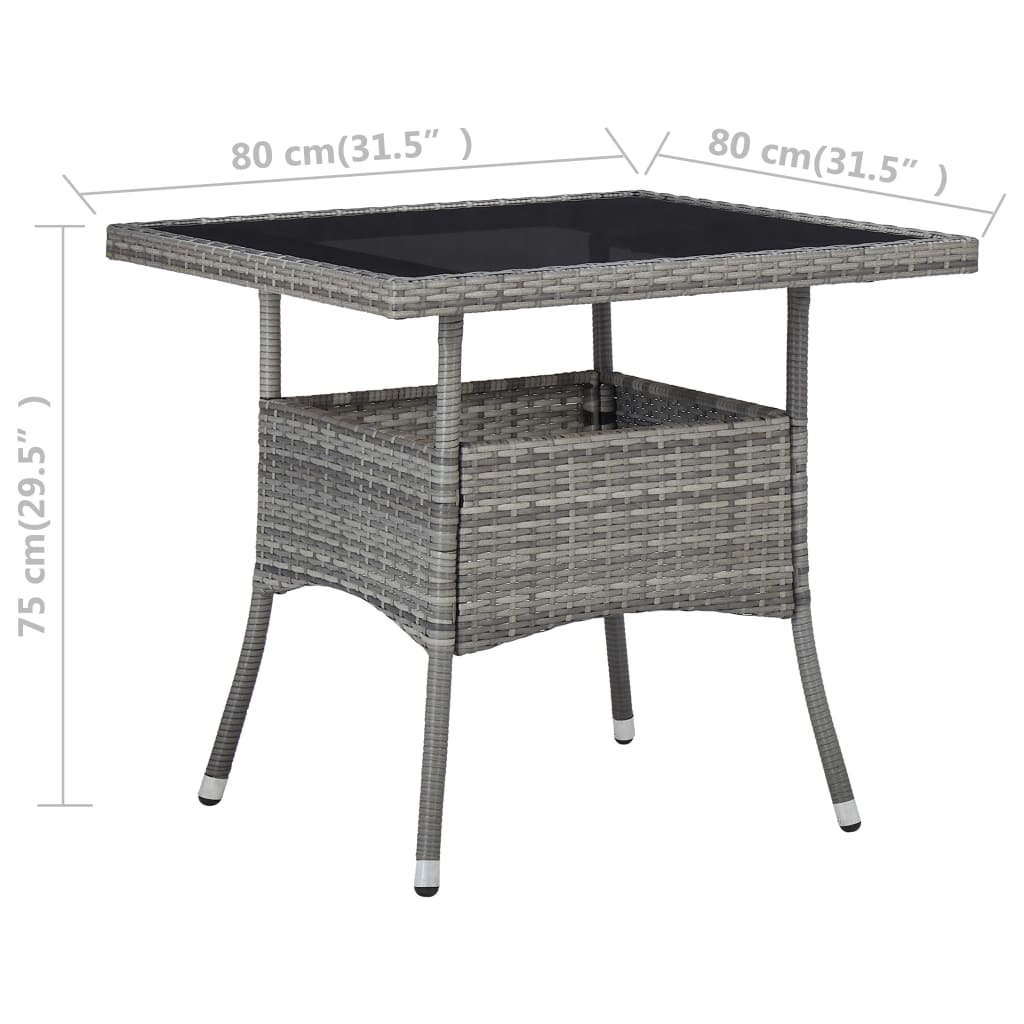 Garten-Esstisch Braun Poly Rattan