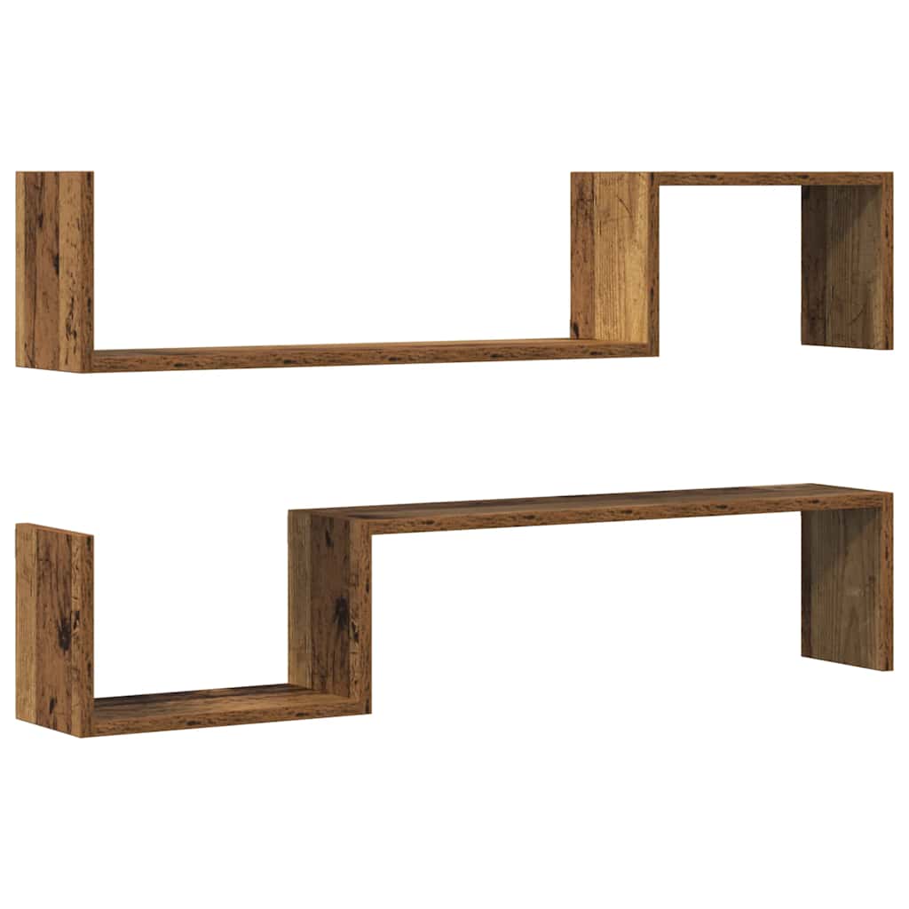 Wandregale 2 Stk. Weiß 100x15x20 cm Holzwerkstoff