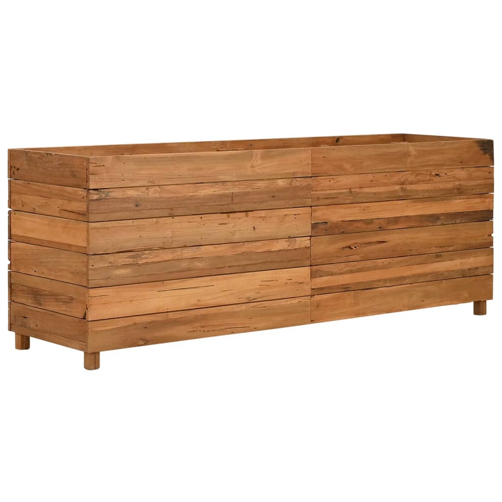 Hochbeet 100x40x72 cm Teak Altholz und Stahl