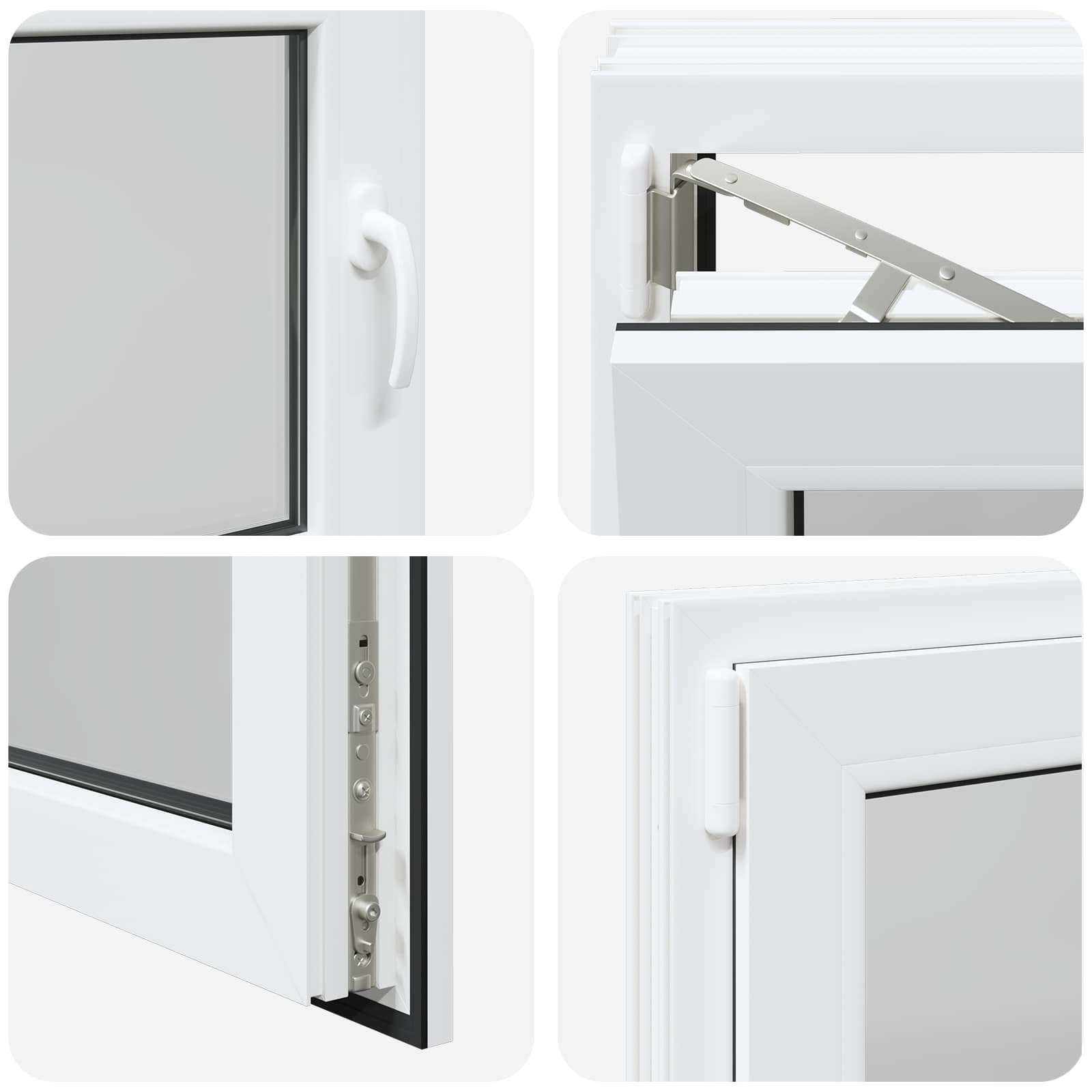 Kellerfenster RISOR 50 x 50 cm PVC und Glas Weiß