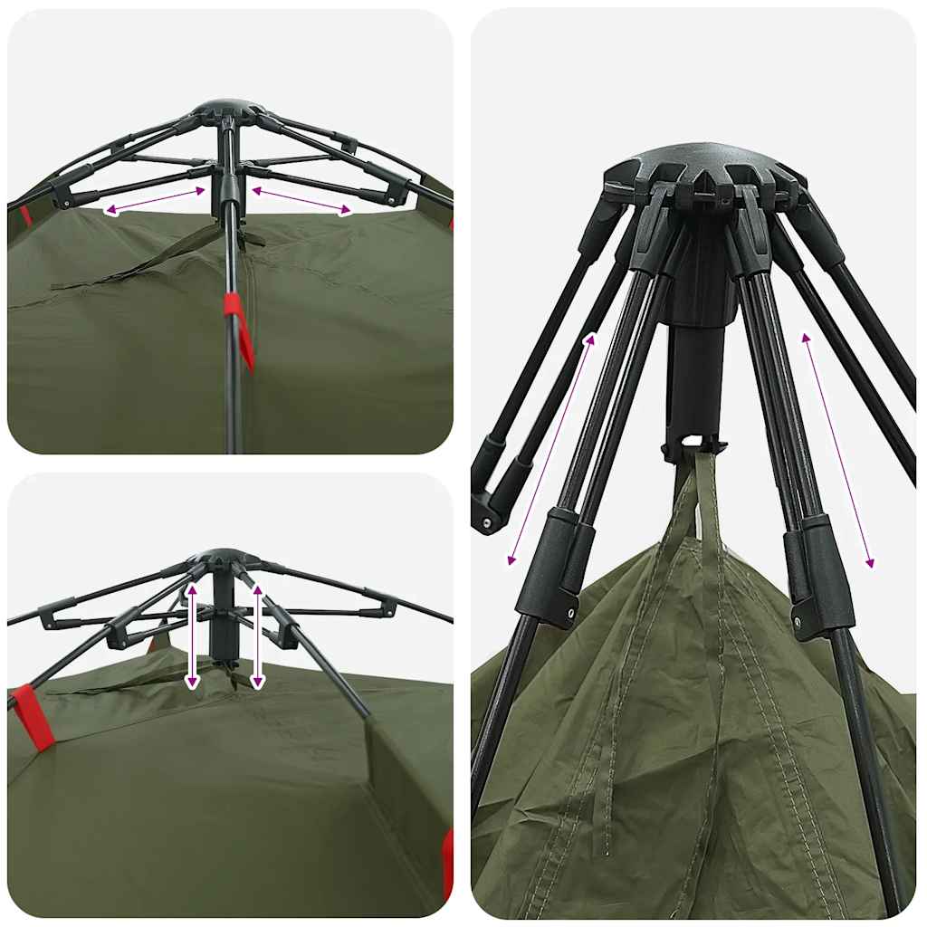 Angelzelt 4 Personen Olivgrün Quick Release
