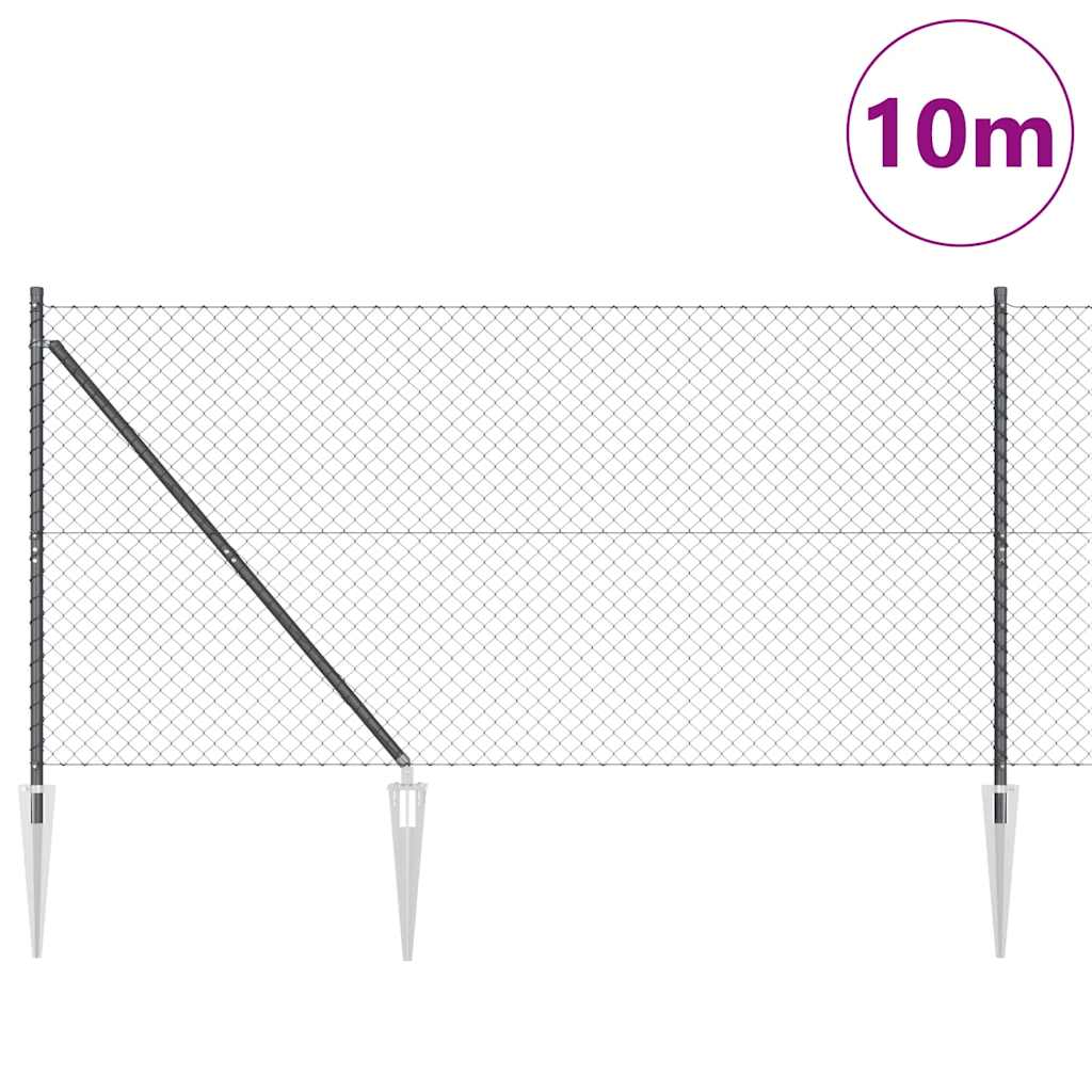 Outdoor Kettenglied-Zaun Erdfixierung 10 x 0,4 m Grün Netz