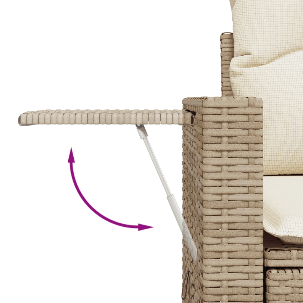 10-tlg. Garten-Sofagarnitur mit Kissen Schwarz Poly Rattan