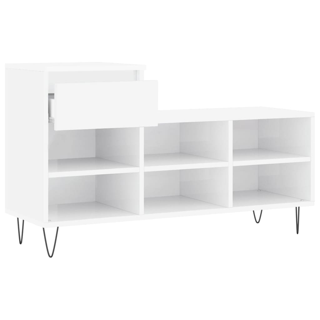 Schuhregal Weiß 102x36x60 cm Holzwerkstoff