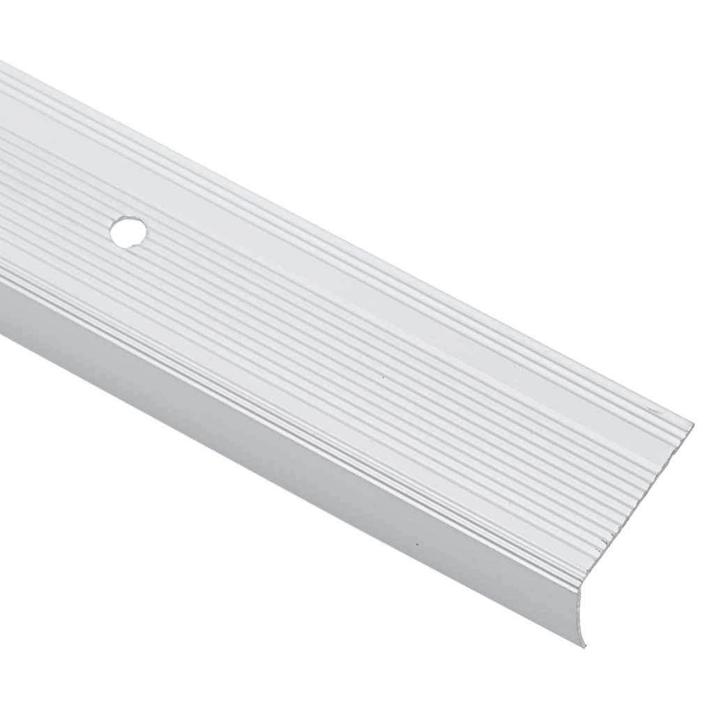 Treppenkantenprofile in L-Form 15 Stk. Aluminium 90 cm Silbern