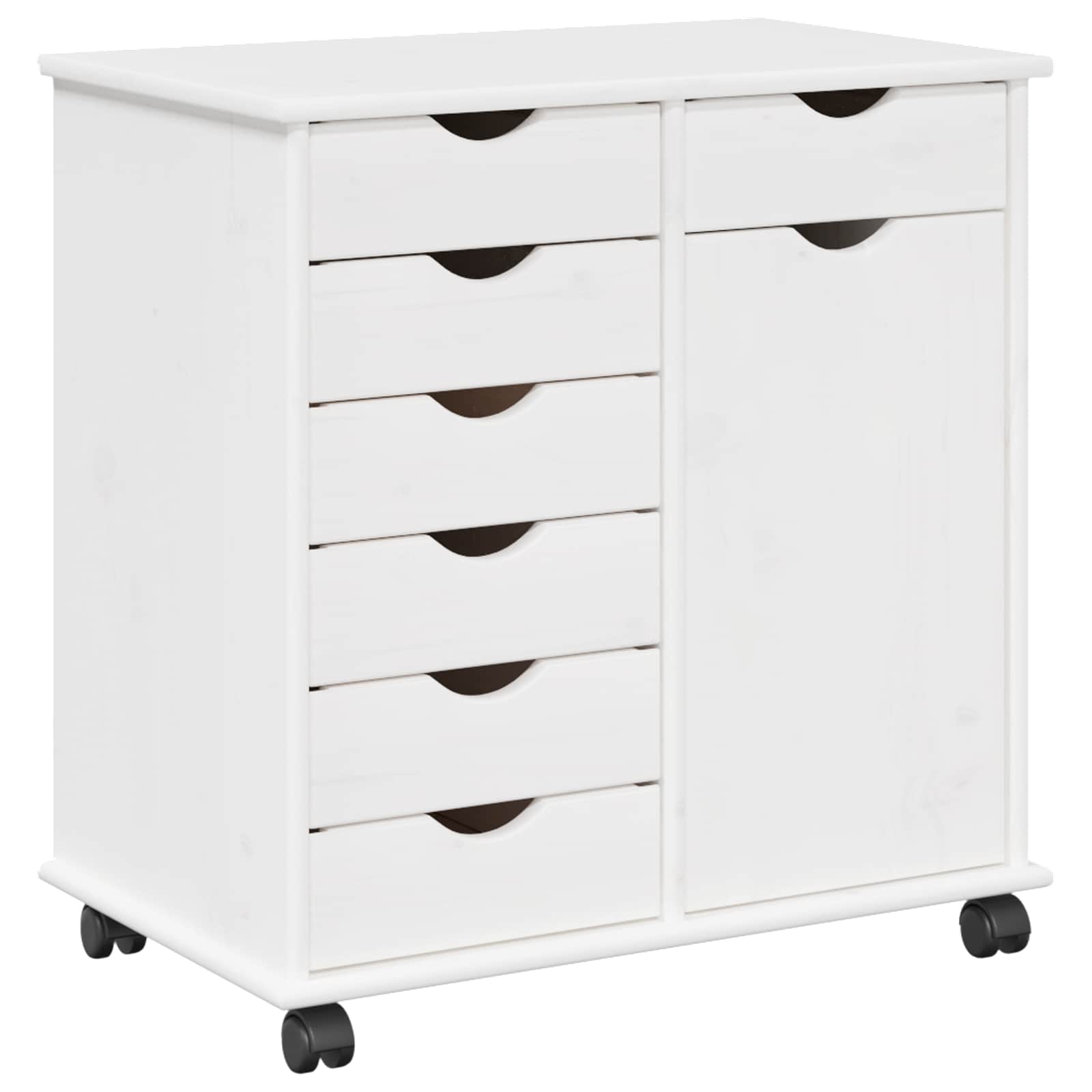 Rollschrank Honigbraun 63,5 x 39 x 65,5 cm Massivholz Kiefer